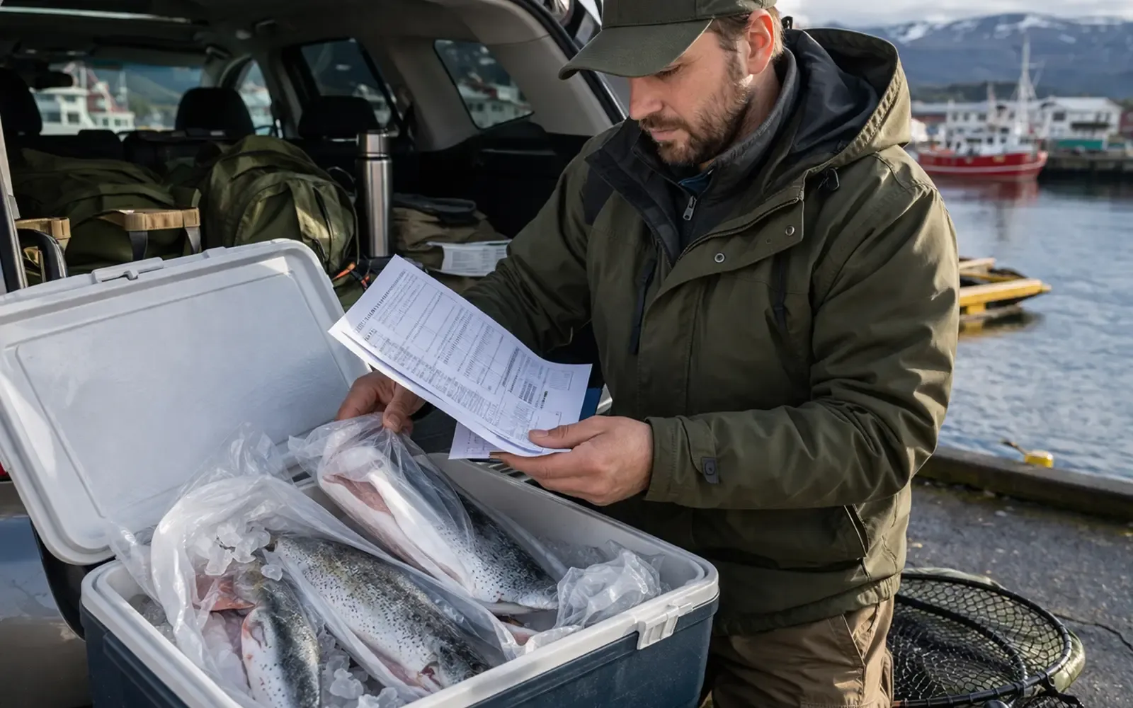 Supporting image for Fisketransport regler: hva kan du ta med hjem fra fisketuren? focused on Slik velger du riktig fiskekort første gang