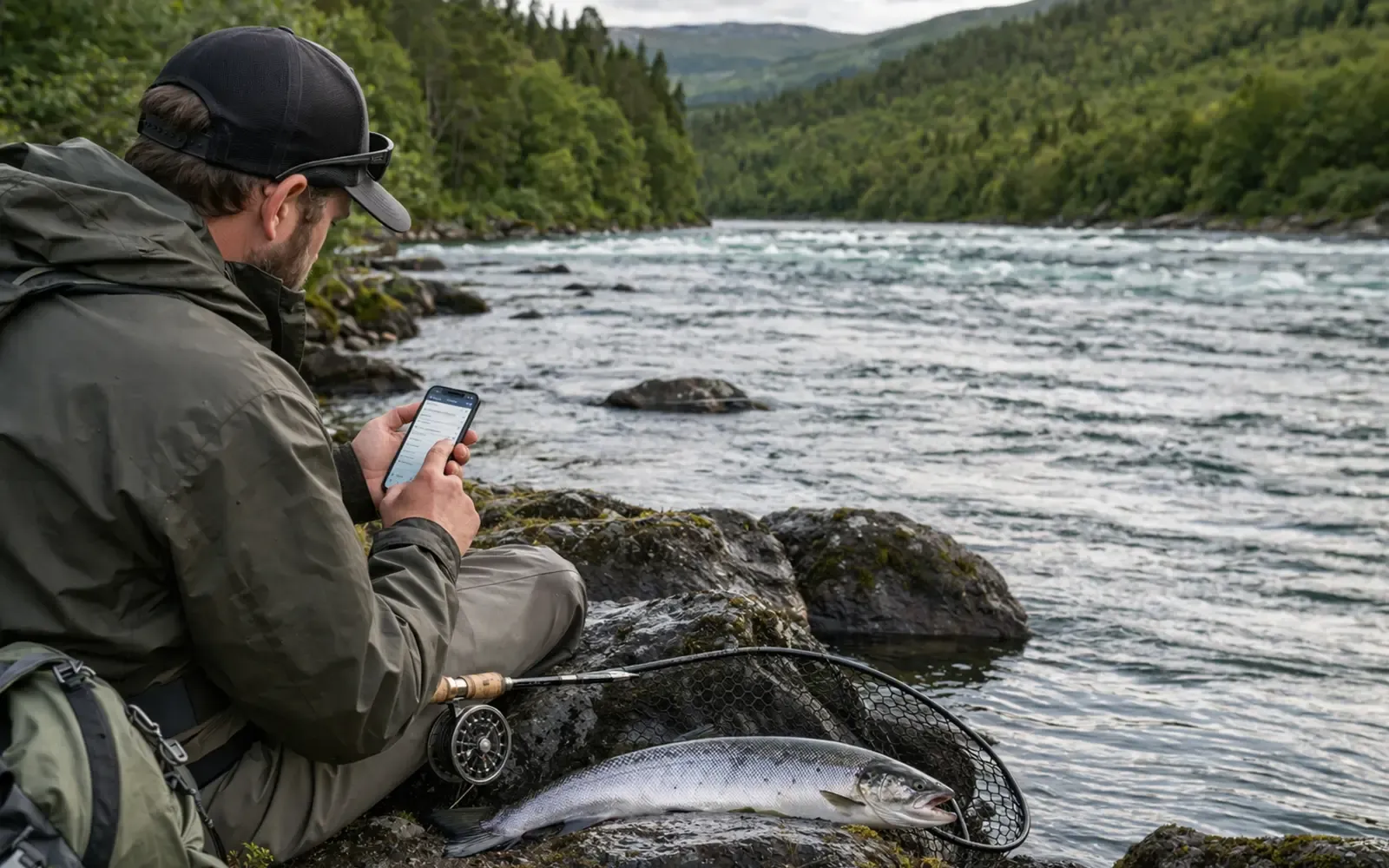 Supporting image for Salmonfiske kvote 2026: regler for laks, fangstgrense og premium kort focused on Slik velger du riktig fiskekort første gang